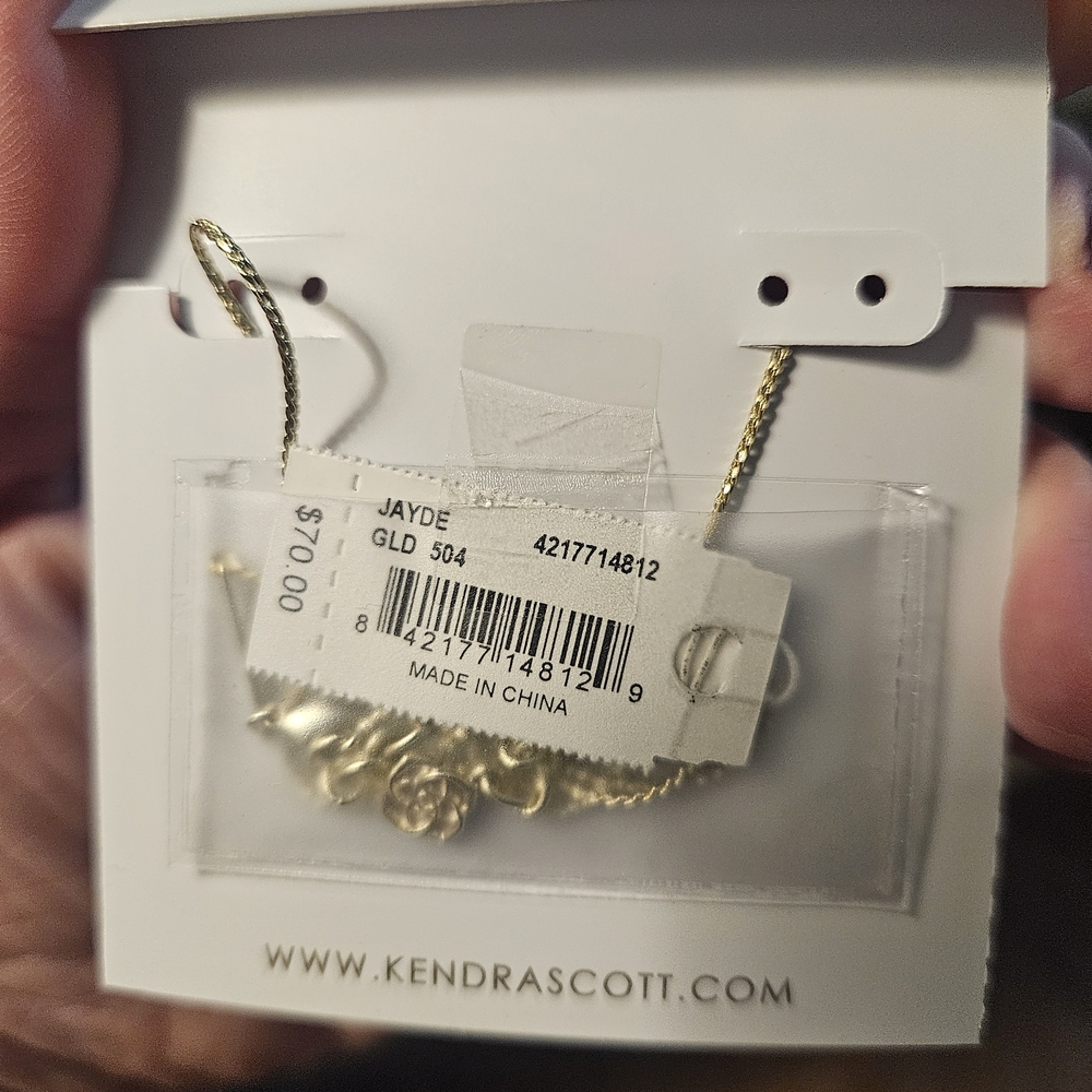 Kendra Scott Gold Necklace with Blue Stone Pendant - Picture 3 of 3